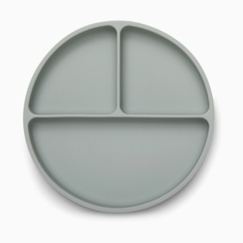 AEIOU Suction Divided Plate - Sage