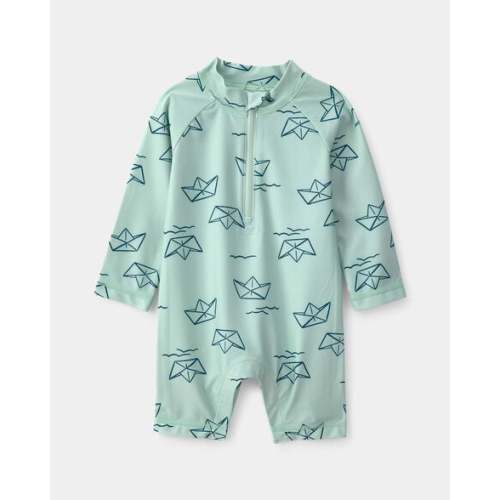 Baby Boy Boat Long-Sleeve Rashguard - Turquoise | Carter's