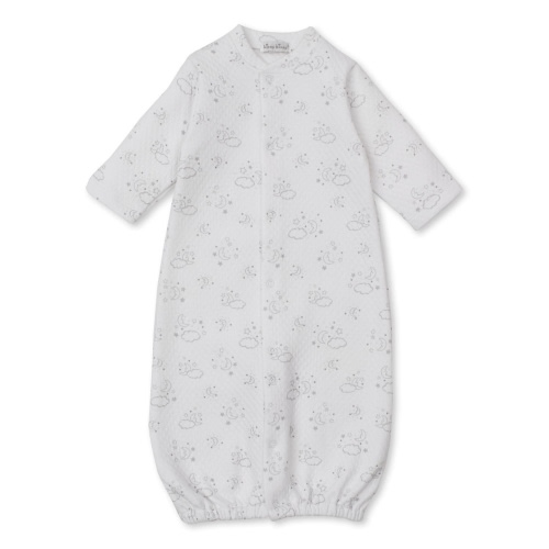 Jacquard Printed Converter Gown - Cheerful Good Night - Silver