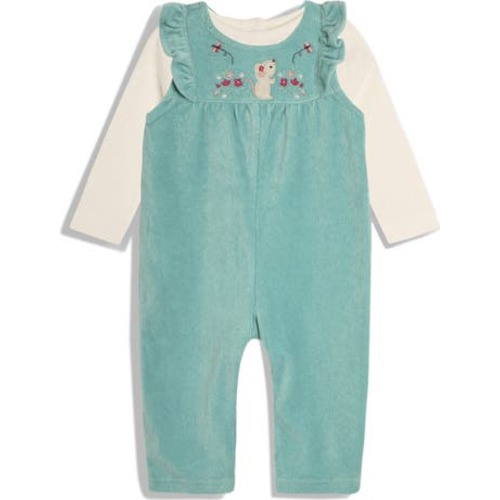 Mouse Corduroy Overalls & Pointelle T-Shirt Set, 12-18M