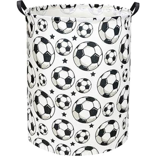 HIYAGON Kids Laundry hamper Baby Hamper for Nursery Boy and Girl Hamper Cute Kids Toys Storage Bin Organizer Soccer Room Decor for Home(Soccer)