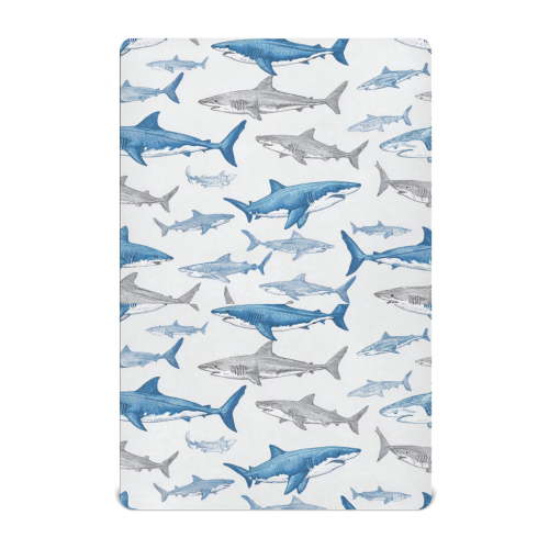 Baby Essentials 39”x 27”- Standard Cotton-like Modal Elastic- Fish Pattern Design Crib Sheets for Newborns and Toddlers