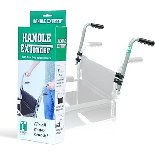 Push Wheelchair Handle Extenders Stroller Bar Extensions, Universal Assist Accessories for Adults, 300lbs Weight Capacity, Adjustable Height