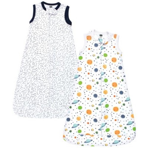 Hudson Baby Infant Boys Interlock Cotton Sleeveless Sleeping Bag, Space, 3-9 Months