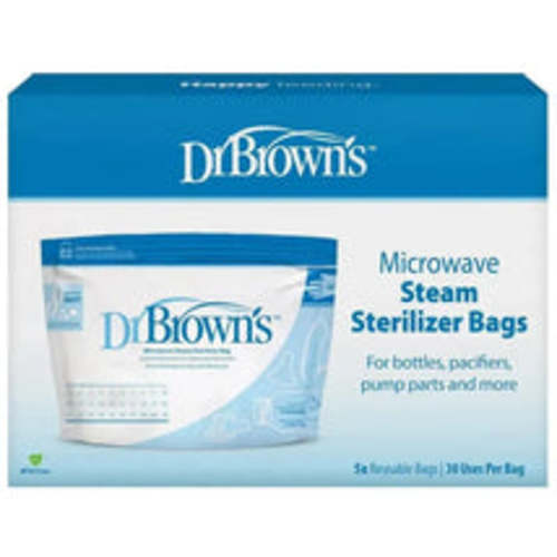 Dr Brown - 100% Silicone Microwave Steam Sterilizer Bag, Reusable Ster