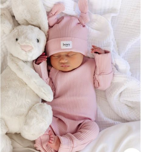 Baby Frill Onesie - Dusty Pink