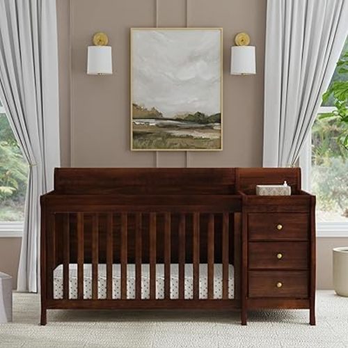 DaVinci Kalani 4-in-1 Convertible Baby Crib & Changing Table Combo - GREENGUARD Gold Certified - Toddler Bed, Daybed, Full-Size Bed Conversion - 4 Adjustable Mattress Heights - White