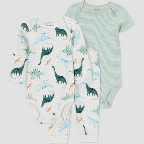 Carter's Just One You® Baby Boys' 3pc Dinosaur Bodysuit Set - Green 3M