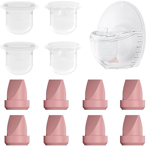 12PC M6 Breast Pump Replacement Accessories, Including 8pcs Duckbill Valve and 4pcs Diaphragms for Momcozy Mobile Style | M6, Replace for Momcozy Pump Parts, Not Original Parts, 12PC Red
