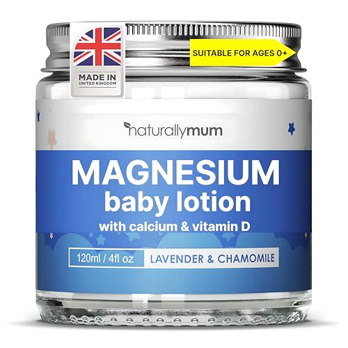 Baby Magnesium Lotion with Calcium & Vitamin D | Support for Sleep, Heart, Bone, Nerve, Gut and Muscle Health | Alternative to Melatonin | Lavender & Chamomile 4.2 fl oz