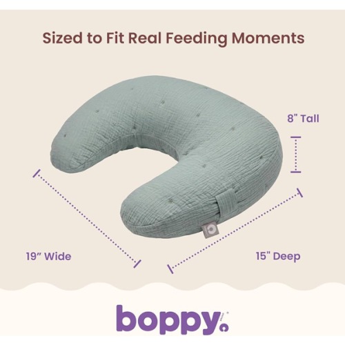 Boppy Nursing Pillow, Cotton Muslin Ergonomic Breastfeeding Support Pillow
