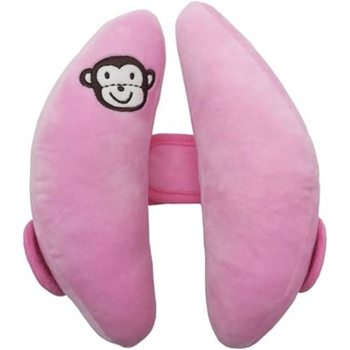 Baby Infants Adjustable Head Support Safety Pillow for Car Seat Baby Soft Neck Body Head Support, U-Shape Children Travel Pillow Cushion Stroller Neck Support for Toddlers,Pink