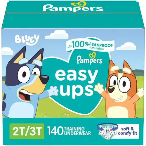 Pampers Training Pants - Easy Ups Boys & Girls Bluey - Size 2T-3T, 140 Count, Children's Potty Underwear (Packaging May Vary)