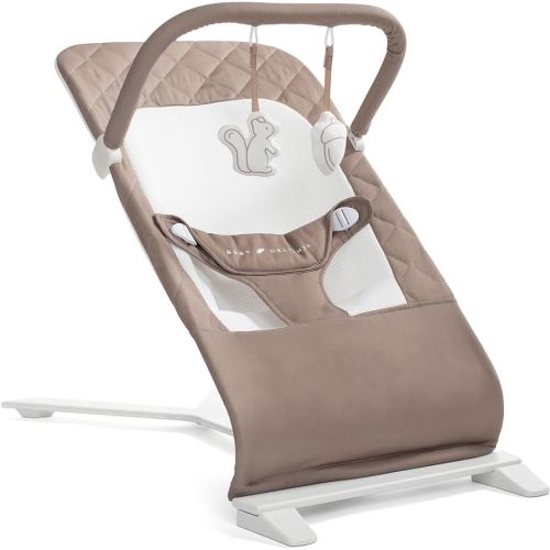 Baby Delight Alpine Deluxe Portable Baby Bouncer | Infant | 0-6 Months | 100% GOTS Certified Organic Cotton Fabric | Organic Mocha