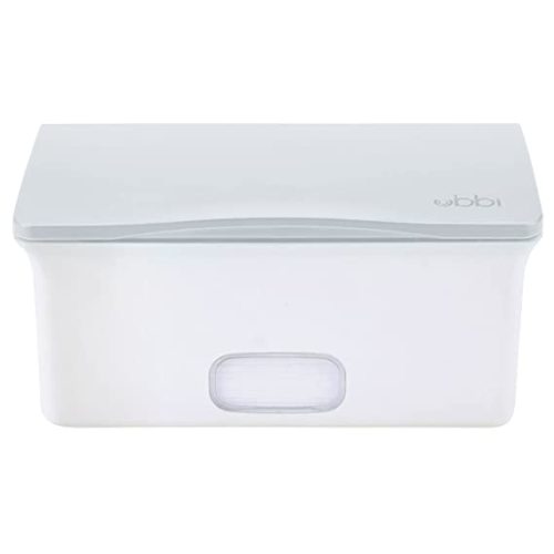 Ubbi Baby Wipes Dispenser with Weighted Plate and Secure Seal, Nursery and Baby Registry Essential to Keep Wipes Fresh, Gray - Gray Wipes Dispenser