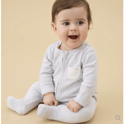 Clever Zip Sleepsuit Grey / 0-3M