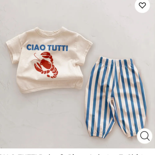 CIAO TUTTI Baby 2-Piece Lobster T-Shirt Pants Set