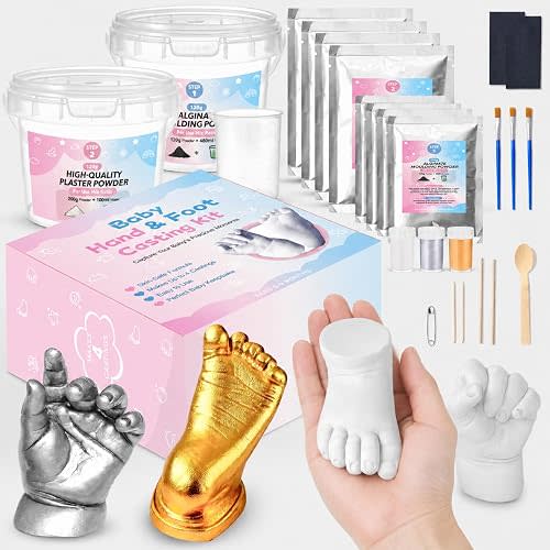 Nabance Baby Hand Casting Kit for 0-9 Months (4 Pack), DIY Hand & Footprint Mold, Baby Molding Kit Hands and Feet Suitable for New Mom Gift, Baby Shower, Christmas, First Birthday, Parties