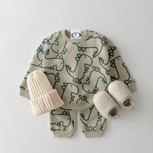 Baby 2-Piece Cartoon Lovely Dinosaur Set - 6-9M