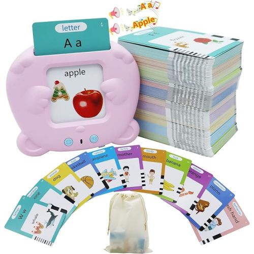MAYAPHILOS Italian and English Talking Flash Cards, Pocket Speech for Learn Italian, Italian Language Learning Audible Talking Flashcards Toddlers' Sensory Preschool Educational Birthday Gifts
