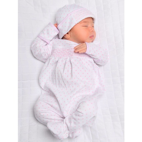 Gingham Dots Smocked Footie - Pink – Lillie Goose Boutique, LLC