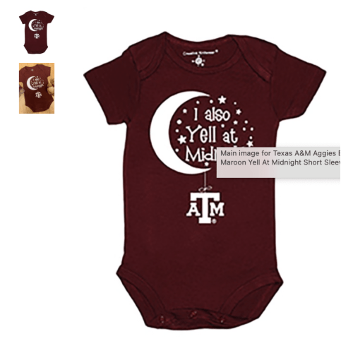 Texas A&M Texas A&M Aggies MAROON Baby Maroon Yell At Midnight One Piece - 35010031