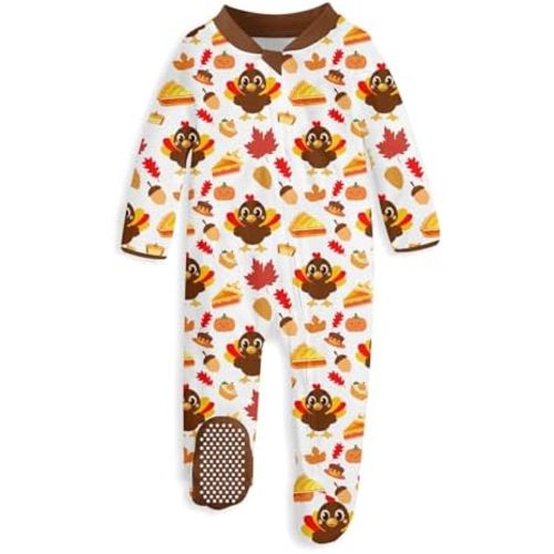 UNIFACO Baby Girls Boys Footed Pajamas One-Piece Sleeper Snug Fit Sleep and Play Zip Front Footie Romper 0-12 Month