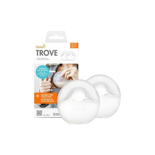 Boon 2pc Trove Silicone Breast Pump Pack With Pouch 11x11cm - White