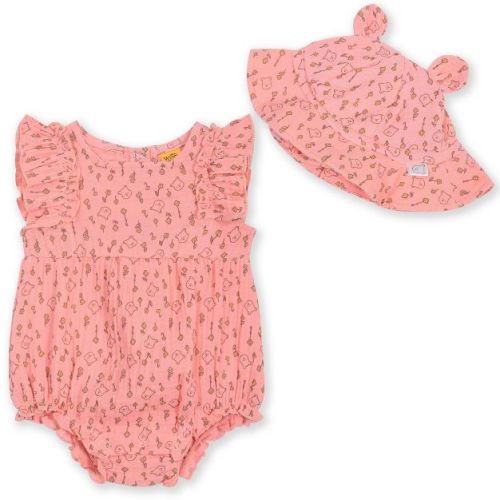 Baby Girls' 2pc Disney Winnie the Pooh Collection Romper & Hat Set - Pink 0-3M