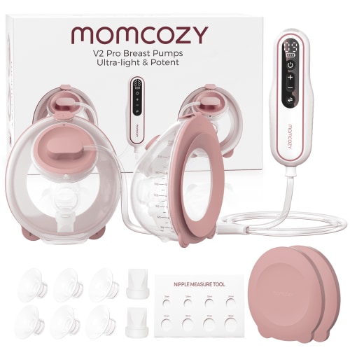 Momcozy Breast Pump V2 Pro Hospital-Grade, Hands-Free Wearable Wearable Pump with DoubleFit Flange, 24mm