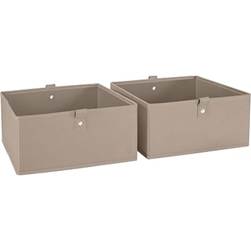 RiverRidge Home RiverRidge Kids 2pc 5" Fabric Collapsible Storage Cube Organizers for Playroom Organization Taupe
