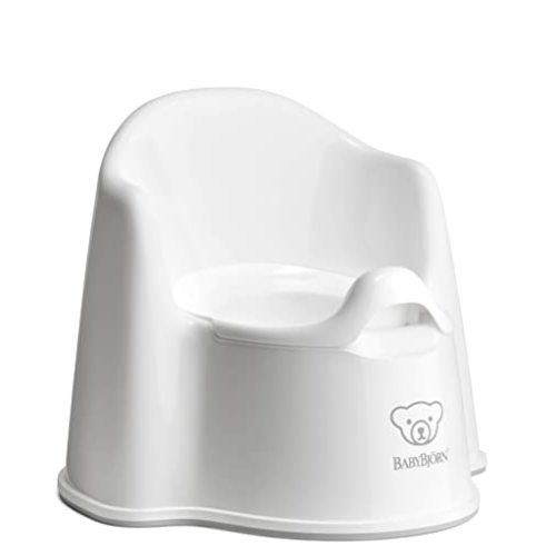 BabyBjörn Potty Chair, White/Gray | Potty Training Toilet, Easy-to-Clean, Removable Inner Potty, Non-Slip