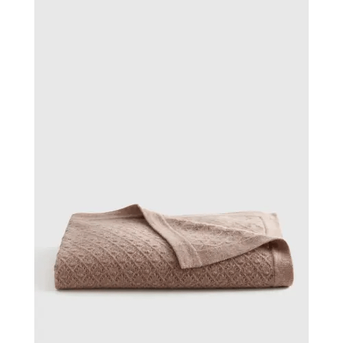 Washable Cashmere Pointelle Baby Blanket in Oatmeal