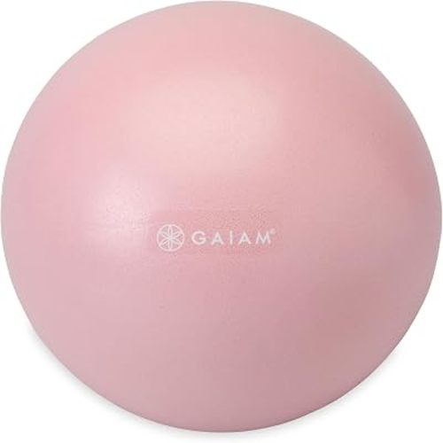 Gaiam Mini Ab Ball, 8 Inch Inflatable Anti-Burst Exercise Ball for Core Strength, Pilates, Yoga, and Physical Therapy, Includes Inflation Straw, Plug & Downloadable Exercise Guide