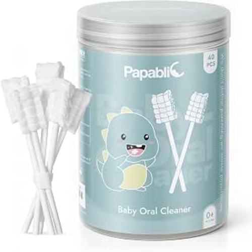 Papablic Baby Tongue Cleaner for Infant Oral Aged 0-2, Disposable, 40 Pack
