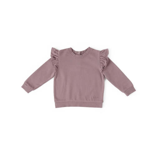 French Terry Baby Ruffle Sweatshirt - Plum