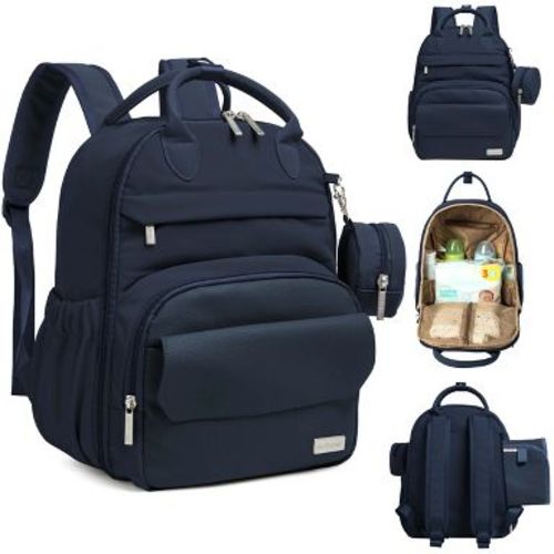 KeaBabies Diaper Bag Backpack Comes with Portable Changing Pad, Baby Bag for Mom, Toddler Backpack Travel Essential (Navy Blue, Regular)