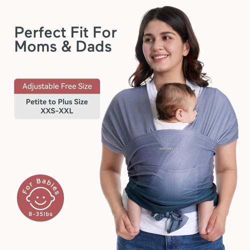 Momcozy Baby Wrap Carrier, Easy to Wear Infant Carrier Slings, Lightweight Adjustable Hands Free Baby Sling, for Newborn to Toddler 8-35 lbs