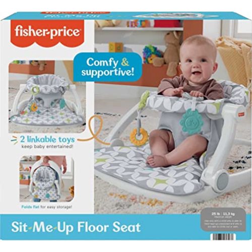 Fisher-Price Portable Baby Chair Sit-Me-Up Floor Seat With Developmental Toys & Machine Washable Seat Pad, Starlight Bursts