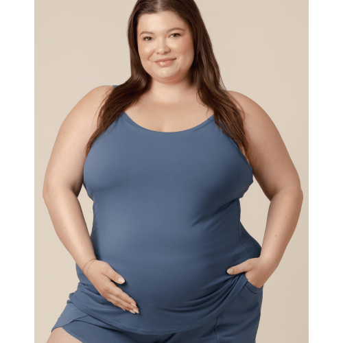Bamboo Lounge Around Nursing Tank | Slate Blue - Kindred Bravely