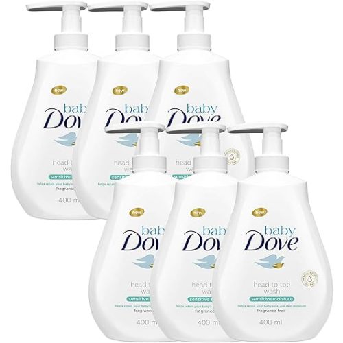 Dove Baby Head to Toe Body Wash Sensitive Moisture - 6 Packs x 13.52 FL.Oz / 400 ml