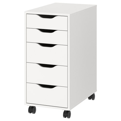 ALEX Drawer unit on casters - white/black 14 1/8x29 7/8 "