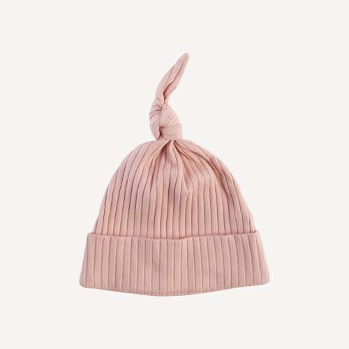 knot hat | soft pink | organic cotton wide rib
