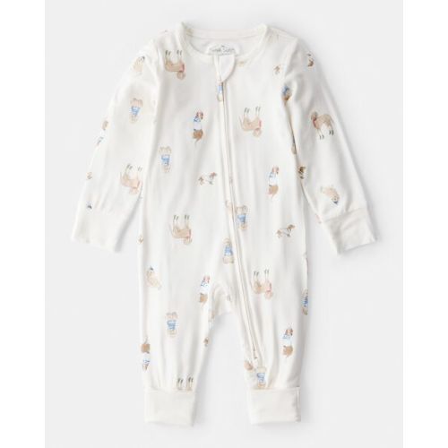 Baby Dog Print PurelySoft Snug Fit Sleep & Play Pajamas - White - Carter's | Carter's