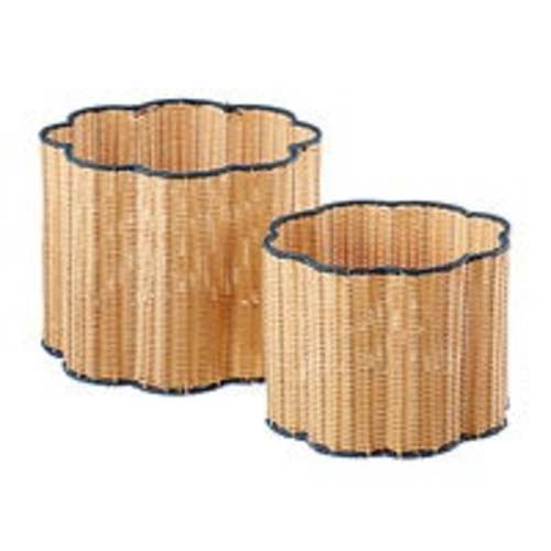The Container Store Scalloped Edge Faux Rattan Bins