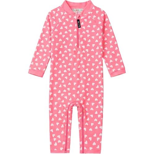weVSwe Baby Girl Toddler UPF 50+ Rash Guard Swimsuit Sun Protection Beachwear Zipper Bathing Suit 0-3 Years