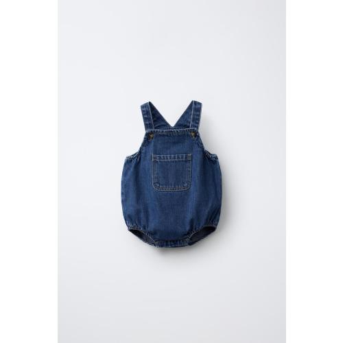 DENIM ROMPER - Mid-blue | ZARA United States