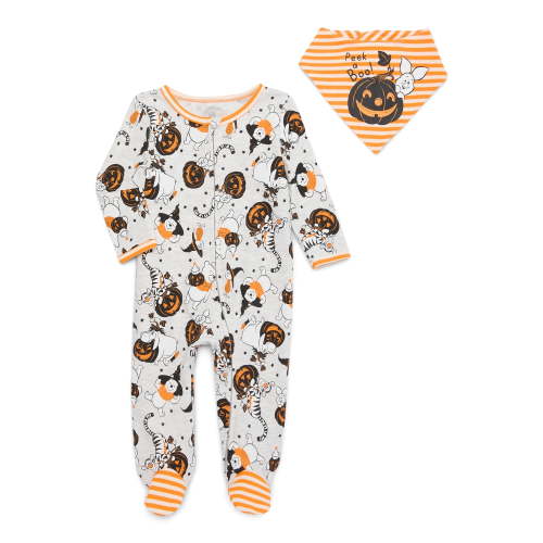 Baby Character Halloween Footed Sleep N Play & Bib Set, 2-Piece, Sizes Newborn-6/9 Months