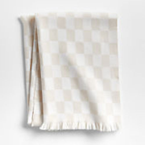 Natural Taupe Checkmate Baby Stroller Blanket by Leanne Ford + Reviews | Crate & Kids