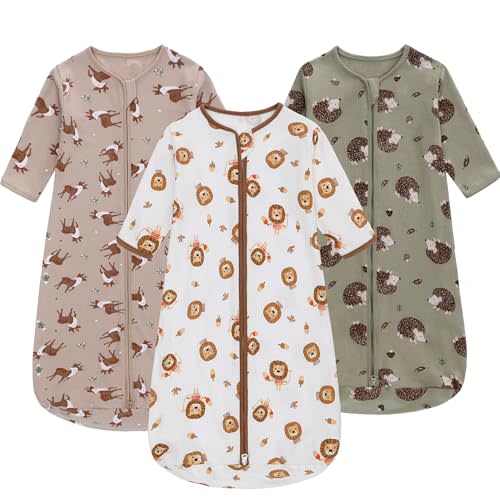 Long Sleeve Sleep Sack, 100% Cotton Baby Sleeping Bag 0-18 Months Baby Wearable Blanket Super Soft Toddler Kids Sleeping Sack